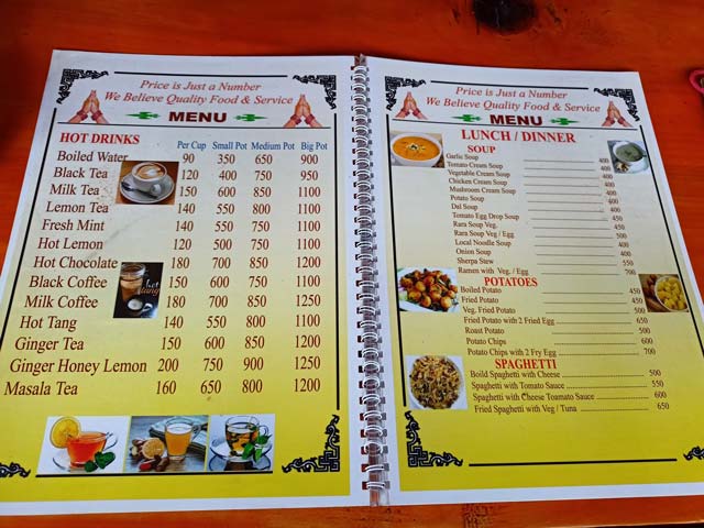 menu