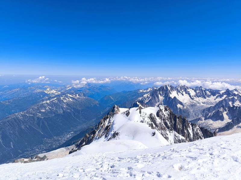 alternativní výstupová trasa od věžičky Aiguille du Midi